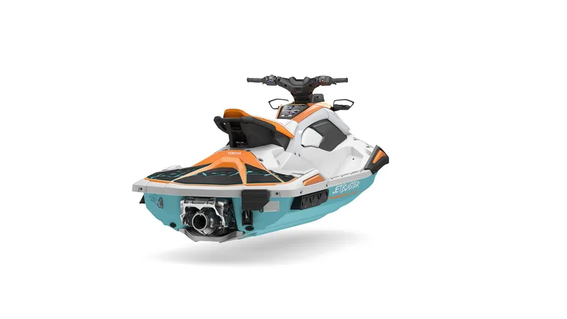 Slide: The Image of 2026 Yamaha Jetblaster LTD jet ski in orange and blue. - 5
