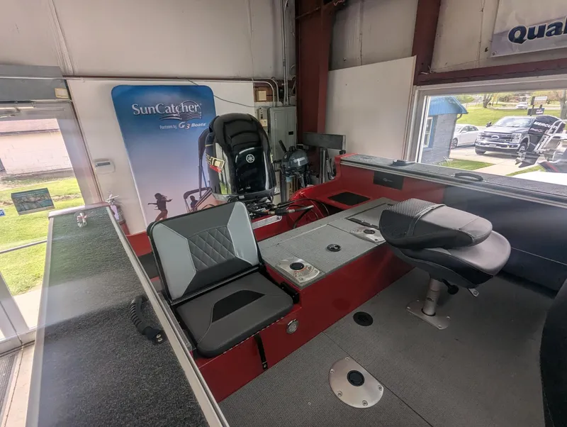 Slide: The Image of Interior of a 2026 G3 AV1850SF boat with seating and control console. - 7