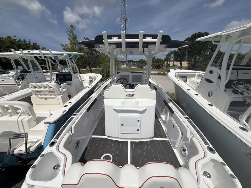 Slide: The Image of 2024 Glasstream 280 SCX boat with sleek design and spacious interior. - 10