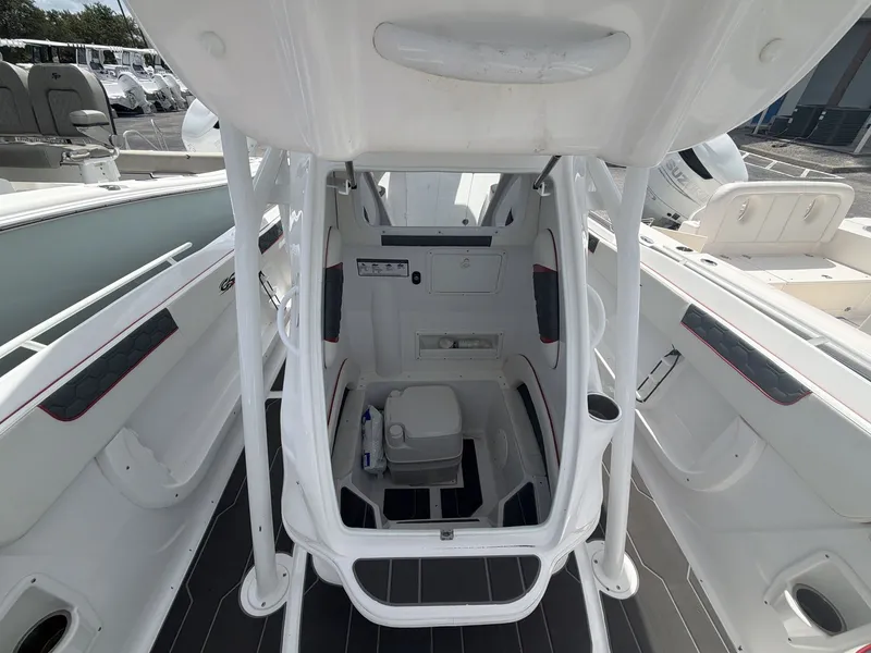 Slide: The Image of Interior of 2024 Glasstream 280 SCX boat, modern design. - 9