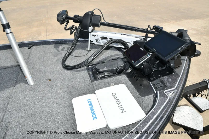 Slide: The Image of 2024 Triton 20XP Patriot boat with Garmin and Lowrance electronics. - 3