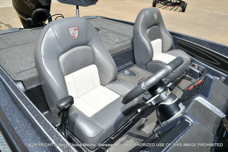 Slide: The Image of Interior of 2024 Triton 20XP Patriot with gray seats. - 40