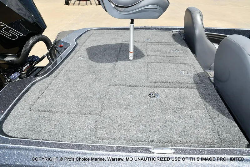 Slide: The Image of 2024 Triton 20XP Patriot boat deck with gray carpet. - 41
