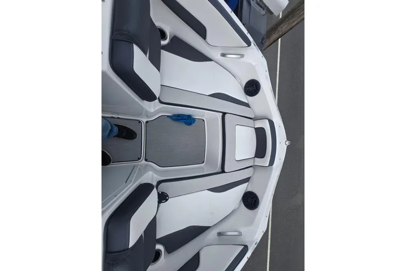 Slide: The Image of 2021 Yamaha Boats AR195 interior with sleek seating and modern design. - 7
