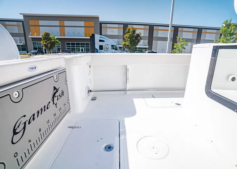 Slide: The Image of Interior view of Sea Hunt Gamefish 30 Coffin Box 2026 boat deck. - 11