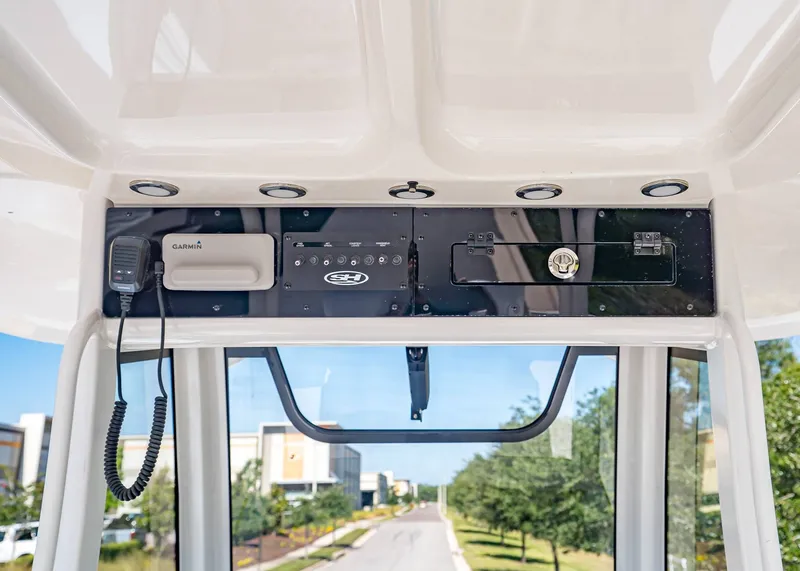 Slide: The Image of Interior view of Sea Hunt Gamefish 30 cockpit, model year 2026. - 22