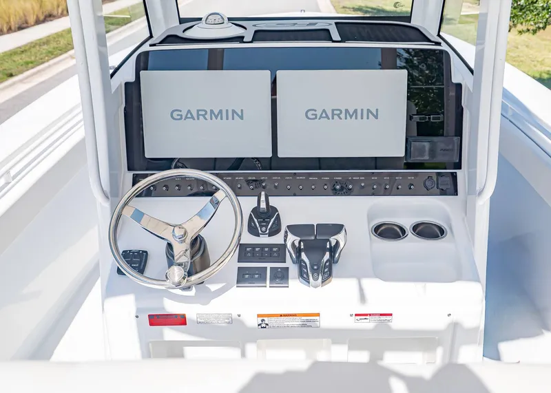 Slide: The Image of Sea Hunt Gamefish 30 helm with Garmin displays, 2026 model. - 23