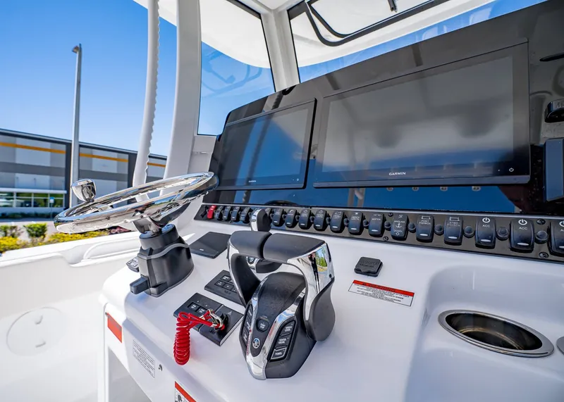 Slide: The Image of 2026 Sea Hunt Gamefish 30 Coffin Box helm with Garmin displays. - 26