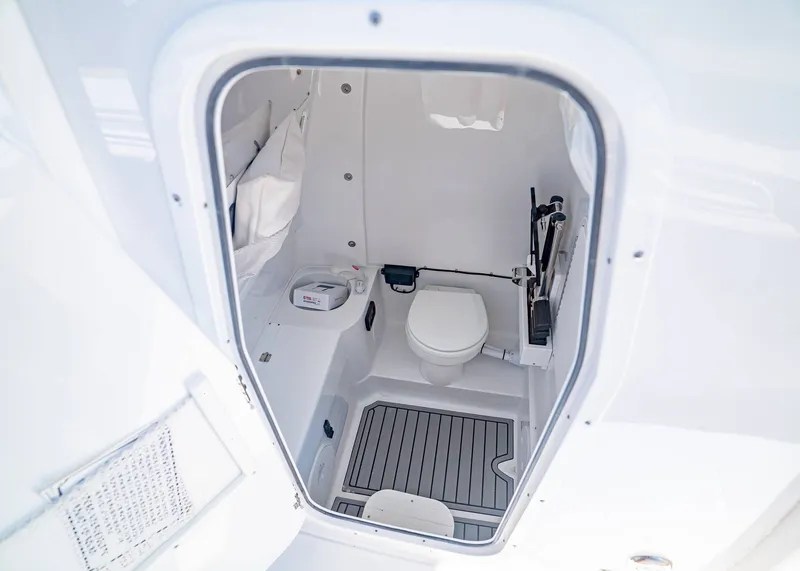 Slide: The Image of Interior of Sea Hunt Gamefish 30 Coffin Box 2026 with toilet. - 30