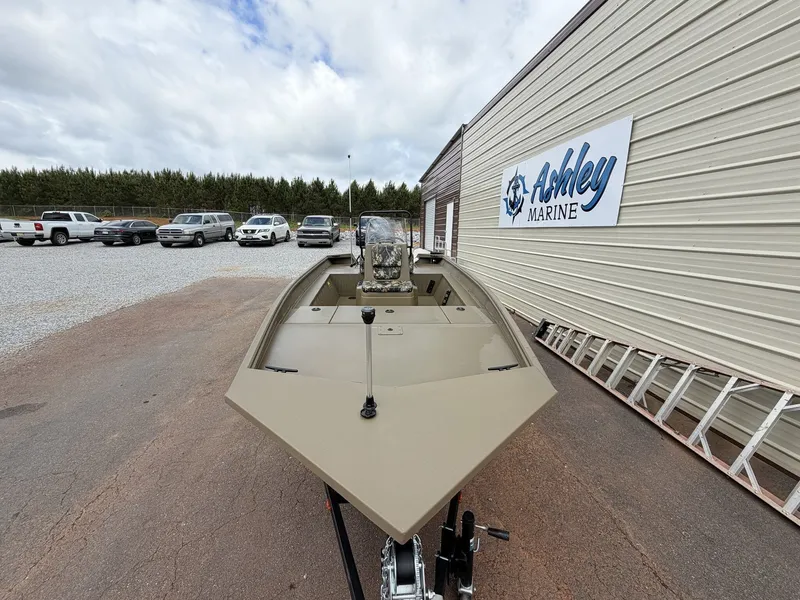 Slide: The Image of G3 GATOR TOUGH 18CC boat outside Ashley Marine building, 2026 model. - 9