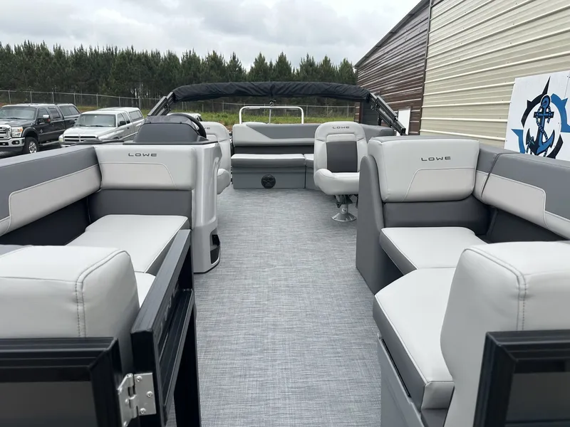 Slide: The Image of Interior of Lowe LS Walk Thru 190 pontoon boat, model year 2026. - 6