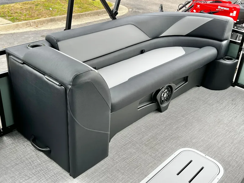 Slide: The Image of Avalon Venture 85 25' boat with rear bench, 2026 model. - 24