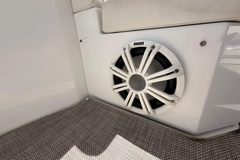 Slide: The Image of Speaker system on 2020 Cruisers Yachts 390 Express Coupe, featuring Kicker audio. - 78