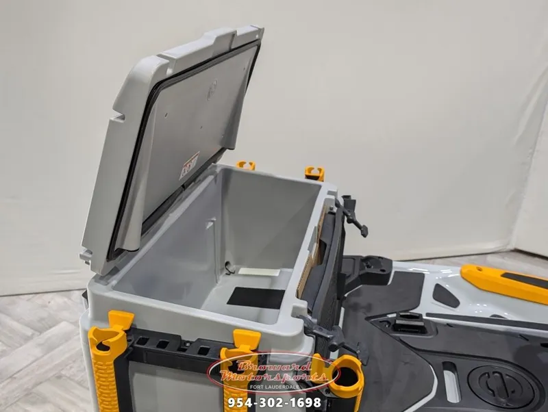 Slide: The Image of 2025 Sea-Doo FishPro Trophy 170 cooler box open. - 10