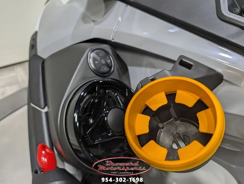 Slide: The Image of Close-up of 2025 Sea-Doo FishPro Trophy 170 with yellow detail. - 23