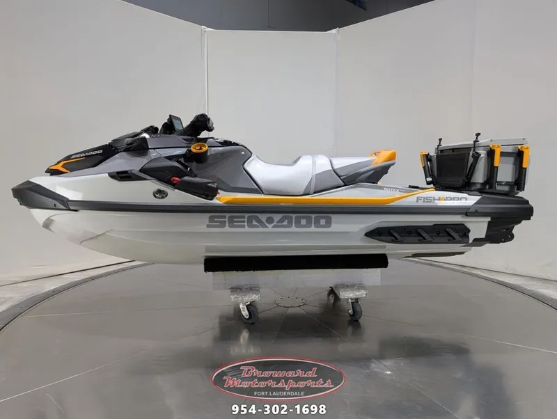 Slide: The Image of 2025 Sea-Doo FishPro Trophy 170 Jetski in showroom. - 4