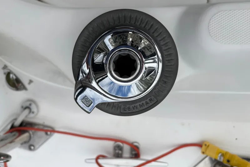 Slide: The Image of Close-up of a Lewmar winch on a 2009 Hunter 41 Deck Salon sailboat. - 14