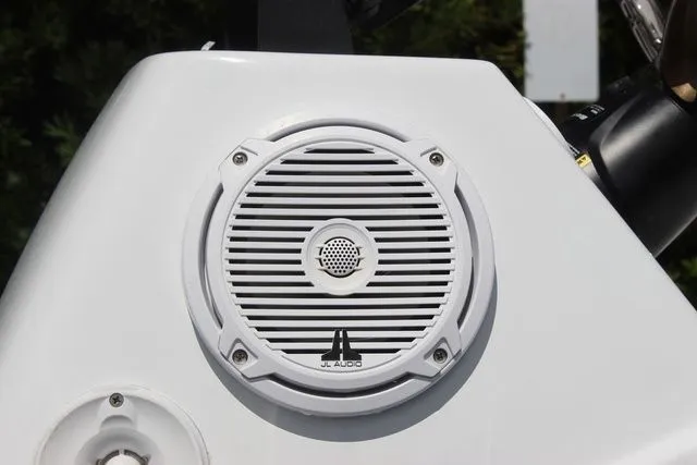 Slide: The Image of JL Audio speaker on Action Craft 1890 Flatmaster 2005 boat. - 19