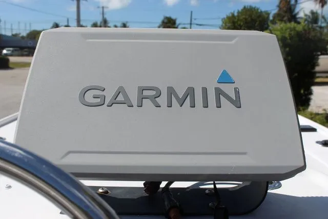 Slide: The Image of Garmin device on a 2005 Action Craft 1890 Flatmaster boat. - 30