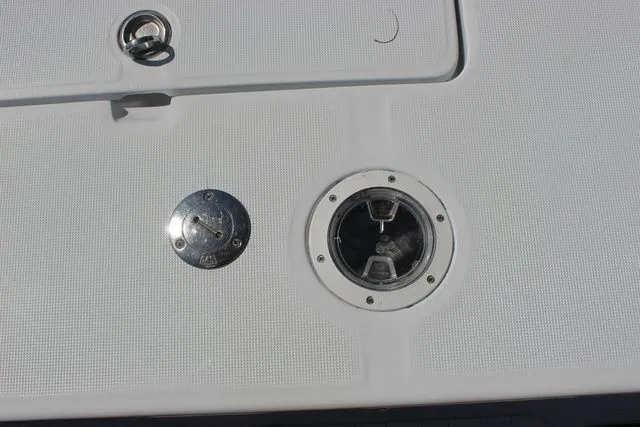 Slide: The Image of Close-up of 2005 Action Craft 1890 Flatmaster boat deck. - 42