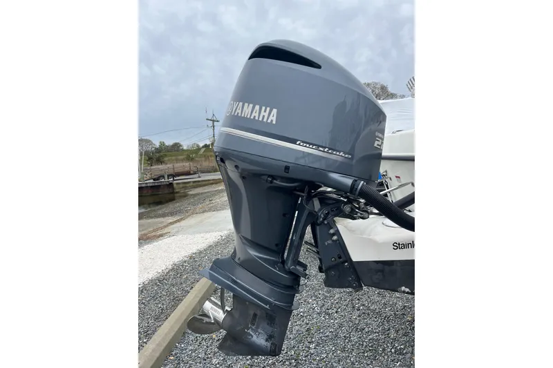 Slide: The Image of Yamaha four-stroke outboard motor on a 2002 Hydra-Sports 230 CC boat. - 9