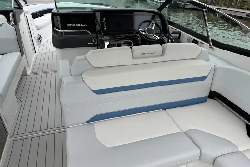 Slide: The Image of 2026 Formula 360 Crossover Bowrider OB interior with sleek seating and modern dashboard design. - 27