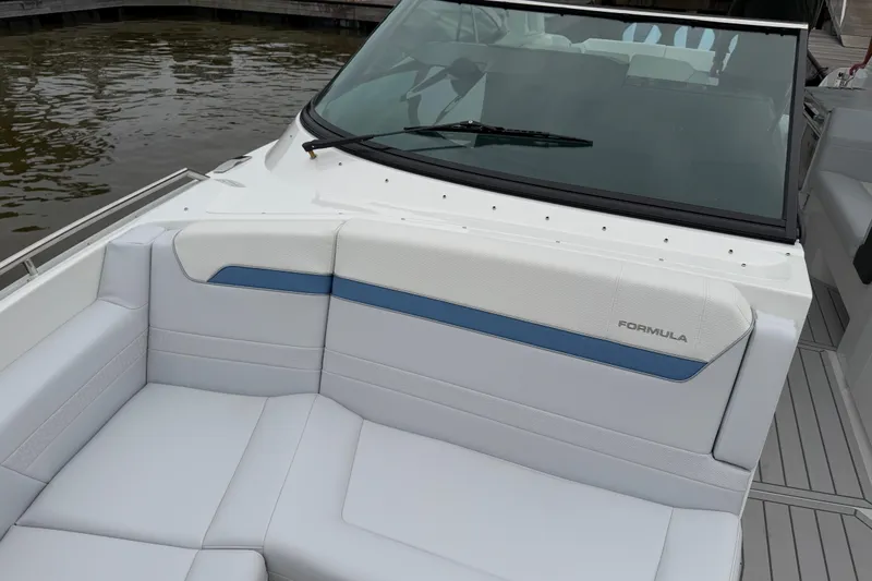 Slide: The Image of 2026 Formula 360 Crossover Bowrider OB with sleek seating and windshield design. - 35