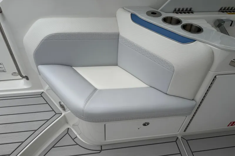 Slide: The Image of Luxurious seating on 2026 Formula 360 Crossover Bowrider OB with cup holders and sleek design. - 50