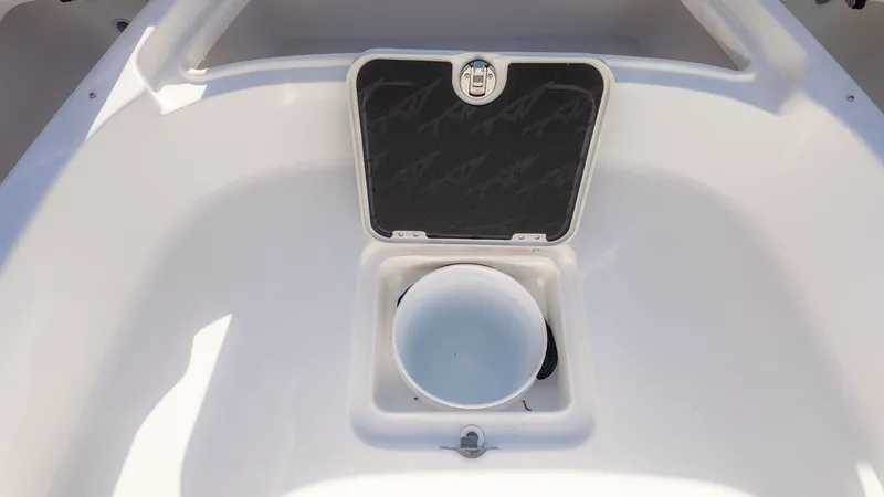 Slide: The Image of Tidewater 2500 Carolina Bay 2026 with open storage compartment. - 19
