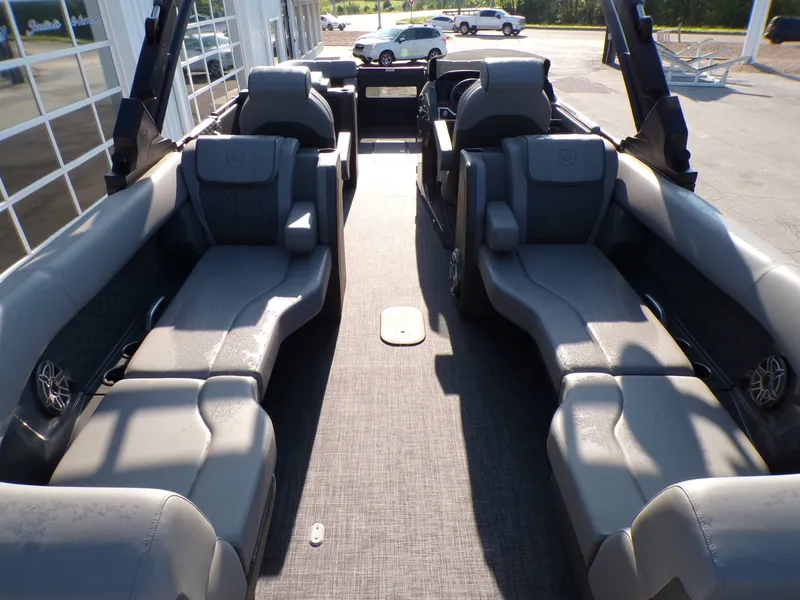 Slide: The Image of Interior of 2026 GODFREY TRITOONS SanPan 2700 with luxurious seating. - 13