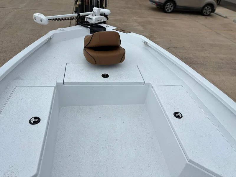 Slide: The Image of 2026 Xpress H22B Hyper-Lift Bay boat deck with seat. - 7