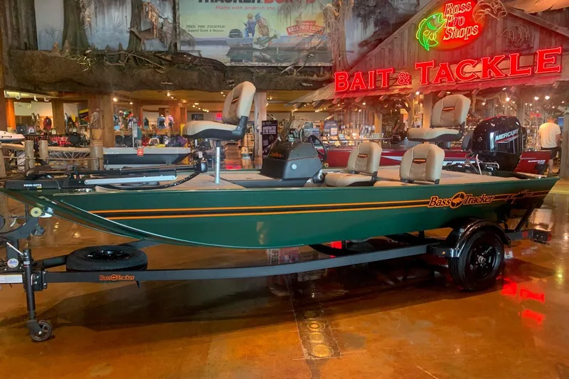 The Image of 2026 Tracker Bass Tracker Classic Limited boat displayed at Bass Pro Shops, Bait & Tackle section. - 0