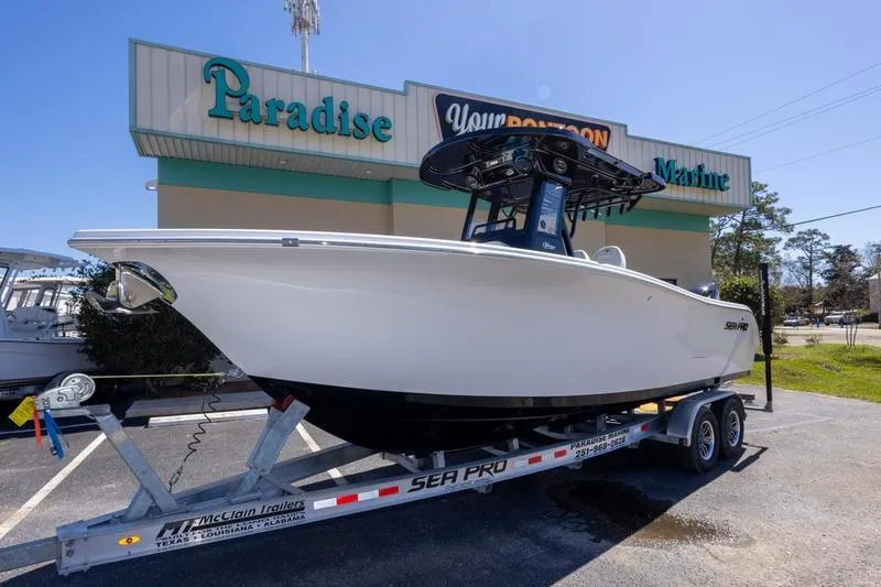 The Image of 2025 Sea Pro 262 Offshore boat on trailer at Paradise Marine dealership. - 0