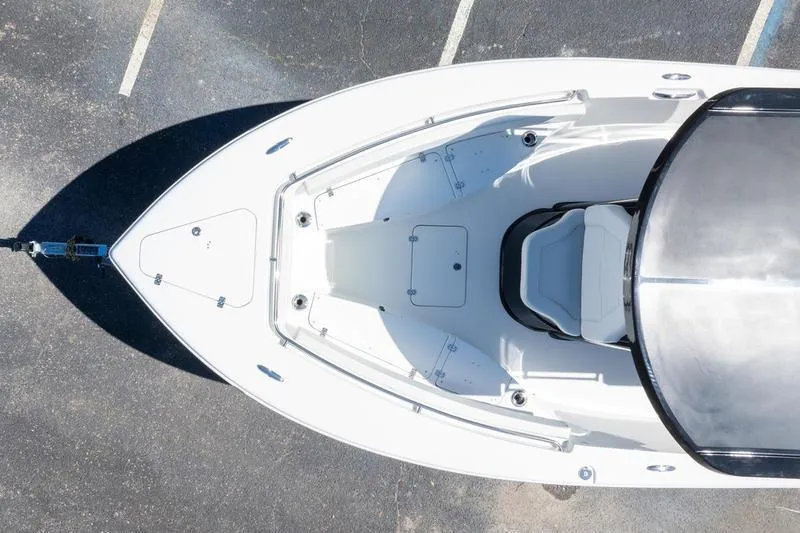 Slide: The Image of Overhead view of 2025 Sea Pro 262 Offshore boat, showcasing sleek design and spacious deck. - 17