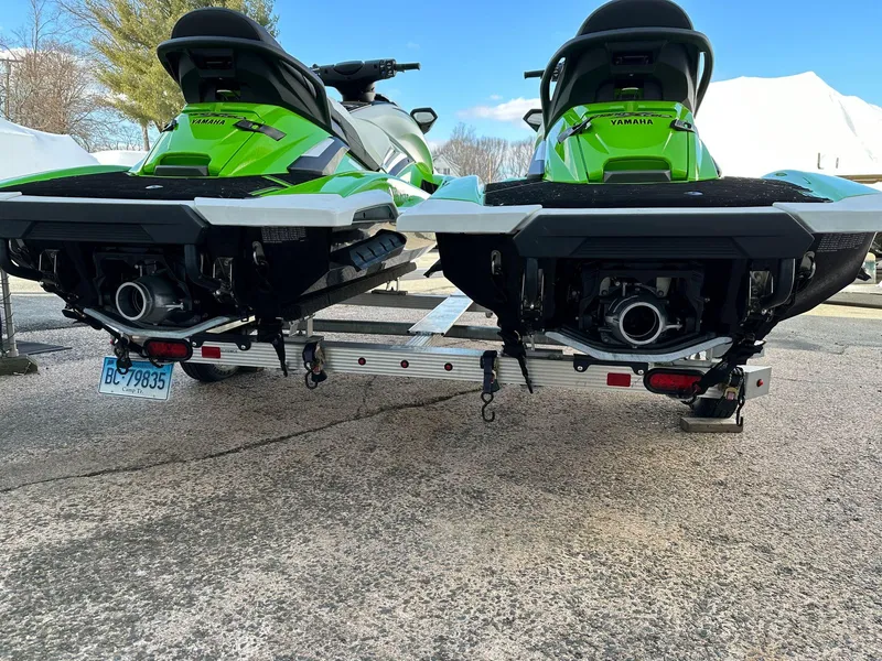 Slide: The Image of Two green 2021 Yamaha WaveRunner FX Cruiser HO on trailer. - 7