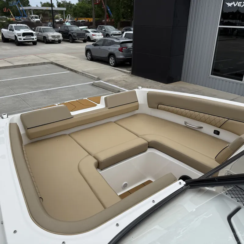 Slide: The Image of Interior of 2025 Bayliner D22I with beige upholstery. - 25