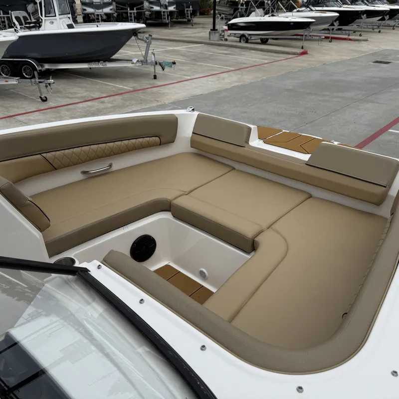 Slide: The Image of Interior of 2025 Bayliner D22I with beige upholstery. - 27