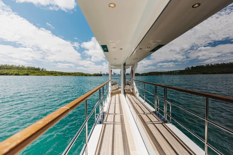 Slide: The Image of Luxurious 2018 Benetti Fast 125 yacht deck with scenic ocean view. - 45