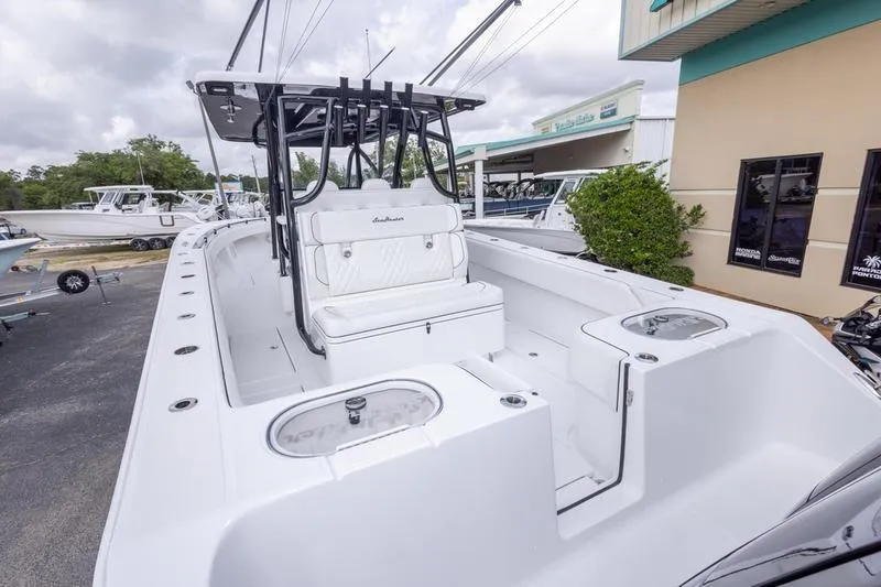 Slide: The Image of 2026 SeaHunter 33 Tournament boat with sleek design and spacious deck. - 34