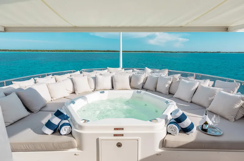 Slide: The Image of Luxurious Sunseeker 121 yacht with jacuzzi and ocean view, 2009 model. - 6