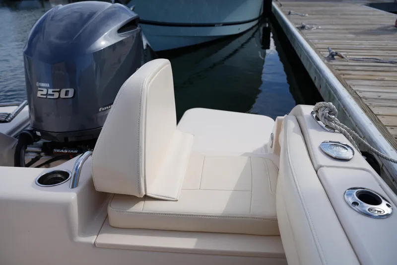 Slide: The Image of 2021 Grady-White Fisherman 216 boat with Yamaha 250 engine at dock. - 16