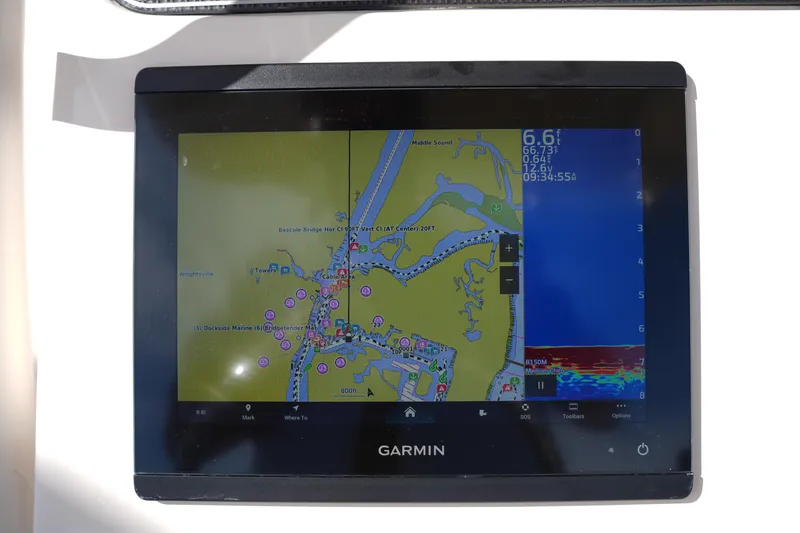 Slide: The Image of Garmin marine GPS display on 2021 Grady-White Fisherman 216 boat. - 25