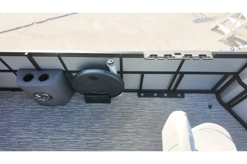 Slide: The Image of Interior of 2026 Viaggio Lago X-R 22 boat with cup holders and speaker. - 15