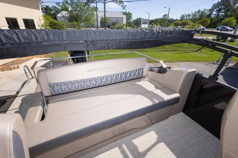 Slide: The Image of 2023 Bennington R23 Swingback boat interior with luxurious seating and elegant design. - 15