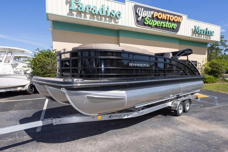 Slide: The Image of 2023 Bennington R23 Swingback pontoon boat on trailer at Your Pontoon Superstore. - 8