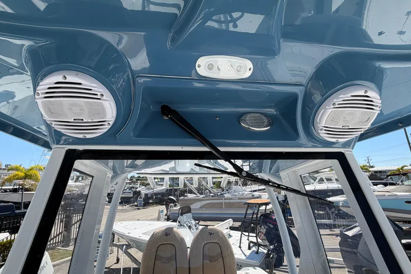 Slide: The Image of Interior view of 2026 Sea Pro 242 Center Console with speakers. - 8