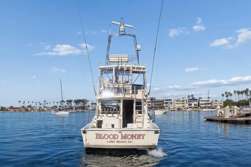 Slide: The Image of 1988 Viking 48 Convertible yacht "Blood Money" in Long Beach marina. - 3