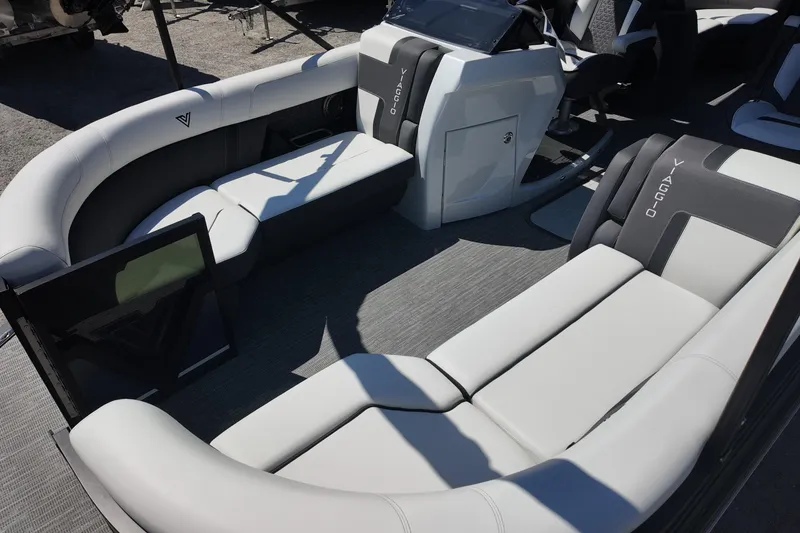 Slide: The Image of Luxurious interior of 2026 Viaggio Lago Z-U 22 boat with sleek seating design. - 7