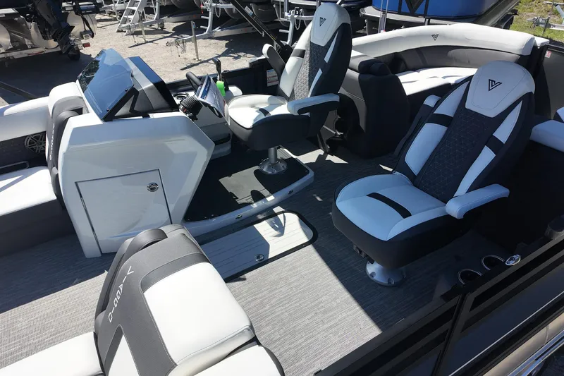 Slide: The Image of Luxurious interior of 2026 Viaggio Lago Z-U 22 boat with modern seating and controls. - 8