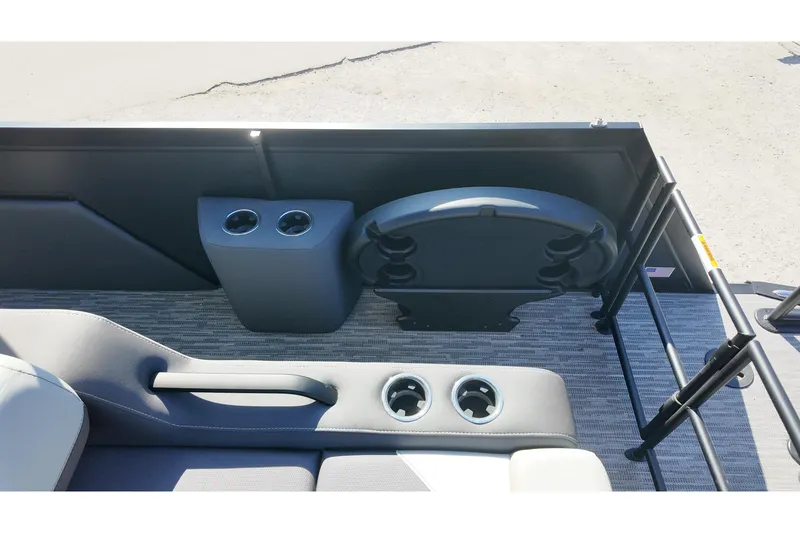 Slide: The Image of Interior of 2026 Viaggio Diamante S 22 boat with cup holders and seating. - 11